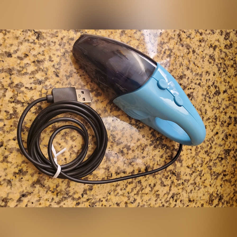 Blue Mini Dust Devil for your desk. USB charged
